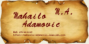 Mahailo Adamović vizit kartica